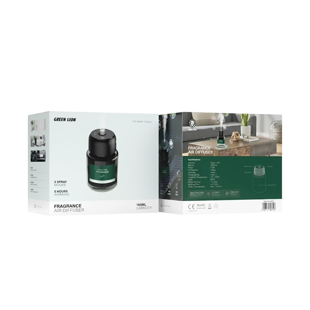 Green Lion Fragrance Air Diffuser 160ML – Black | Home & Office Scent Diffuser