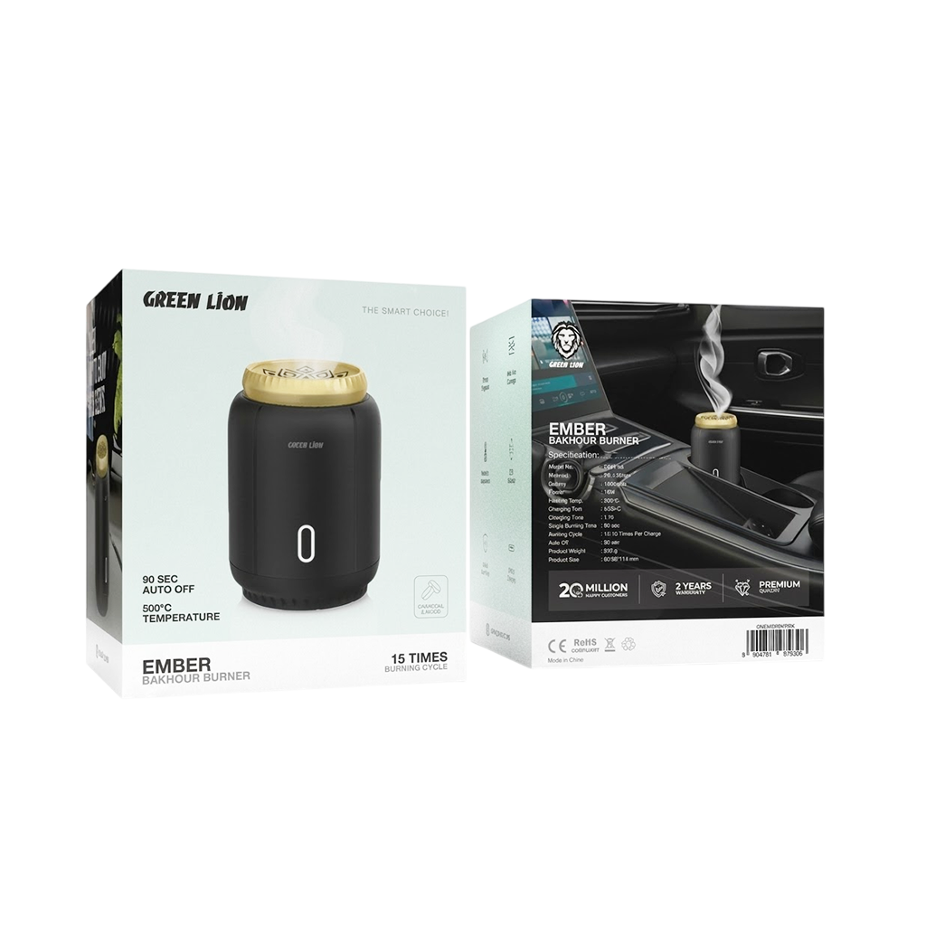 Green Lion Ember Bukhoor Burner GBR-46 Black – Rechargeable Electric Incense Burner