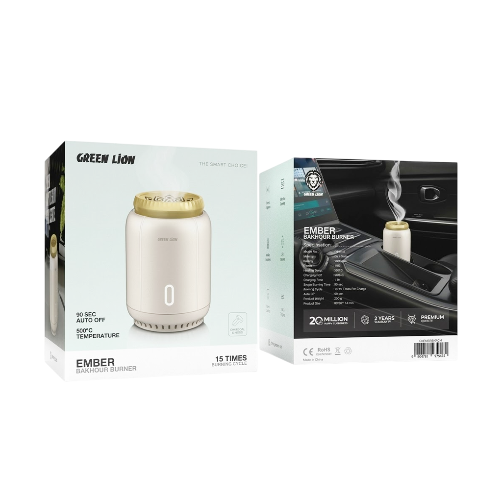 Green Lion Ember Bukhoor Burner GBR-46 White – Rechargeable Electric Incense Burner