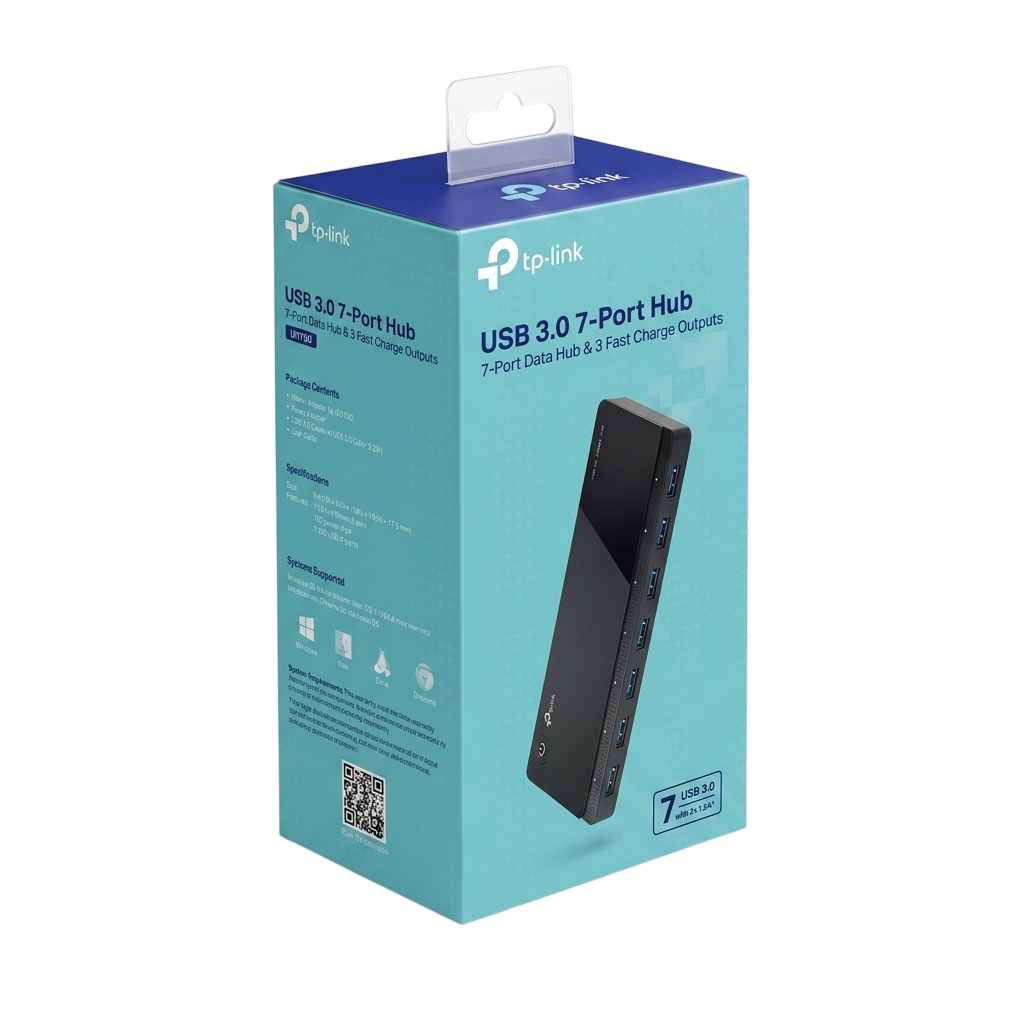 TP-Link UH700 USB 3.0 7-Port Hub – 7 Data Ports & 3 Fast-Charge Outputs