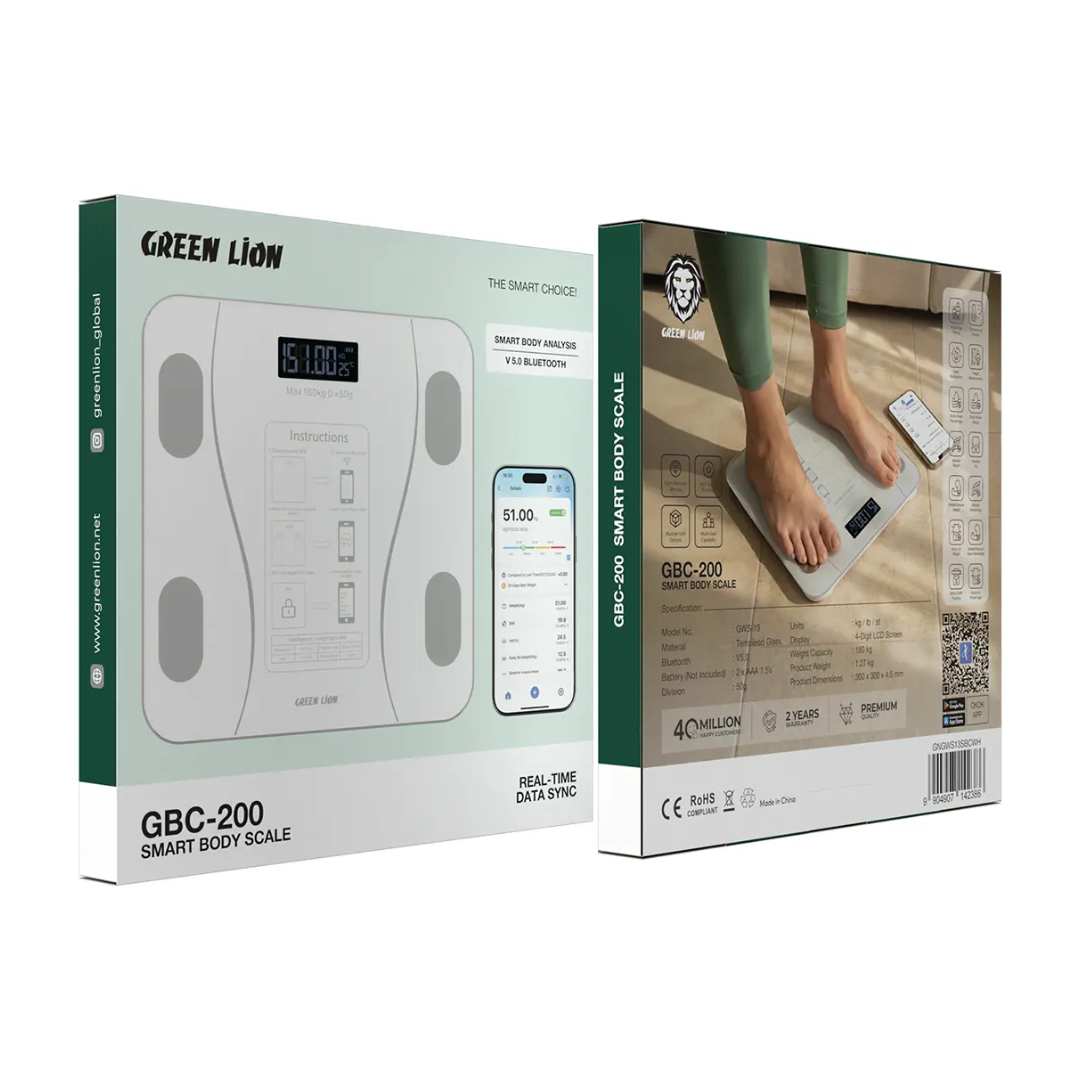 Green Lion GBC-200 Smart Body Fat Scale with Bluetooth – Body Composition Analyzer