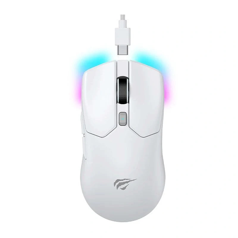 Havit Gamenote MS974WB Tri‑Mode RGB Wireless Gaming Mouse – White