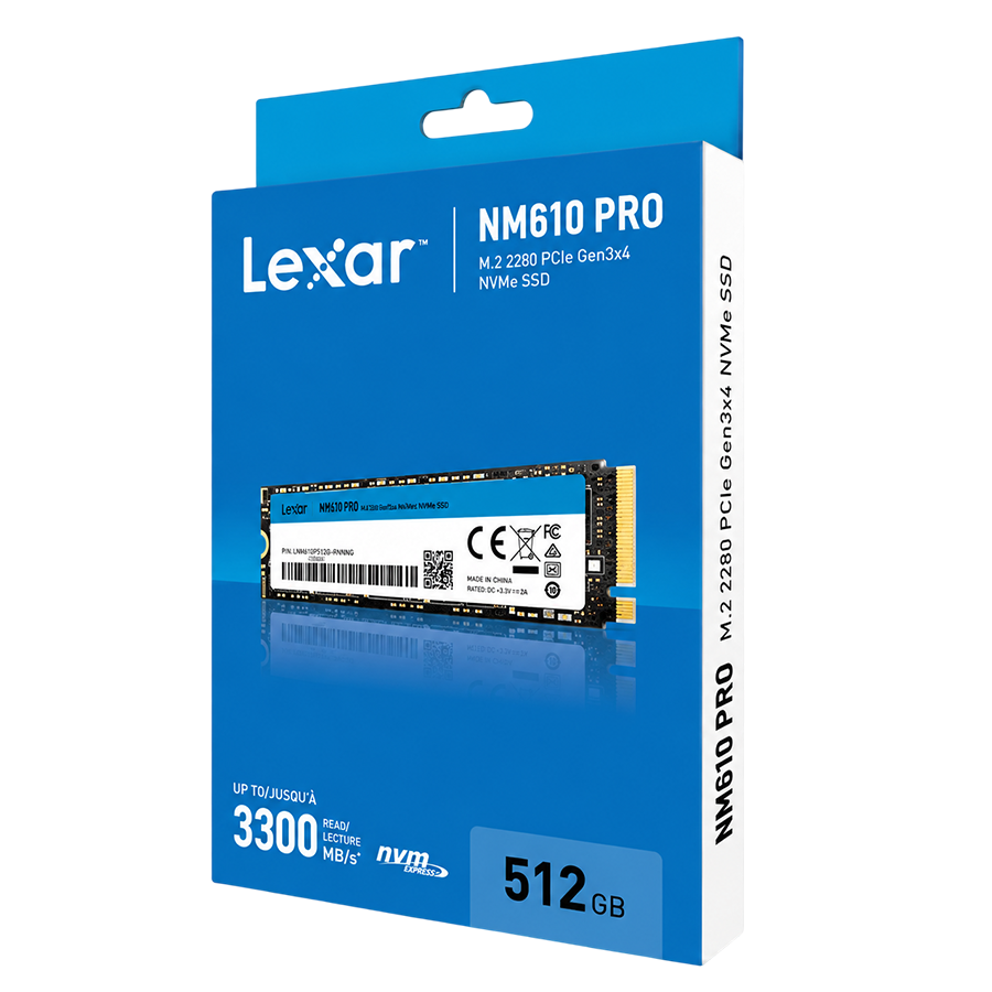 Lexar NM610 Pro 512GB M.2 2280 NVMe SSD PCIe Gen3x4