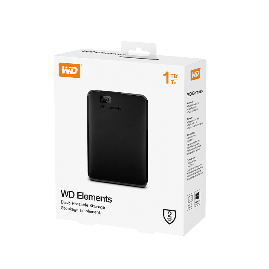WD Elements Portable 1TB USB 3.0 External Hard Drive – Black
