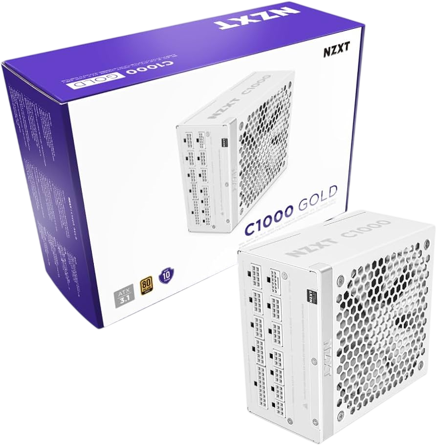NZXT 3.1 ATX 1200W 80 Plus Gold Full Modular White Power Supply