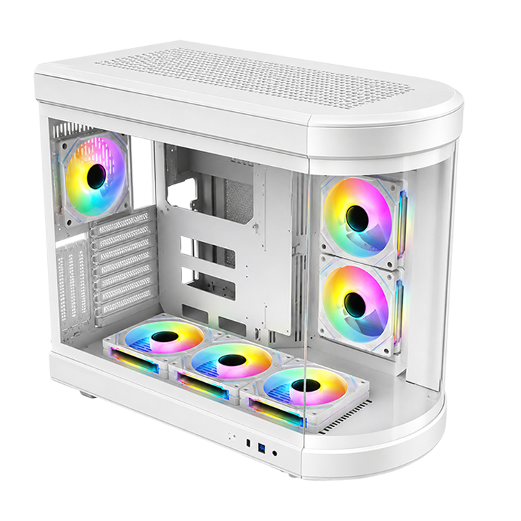 Tortox Vidrio ATX Curved White Gaming PC Case
