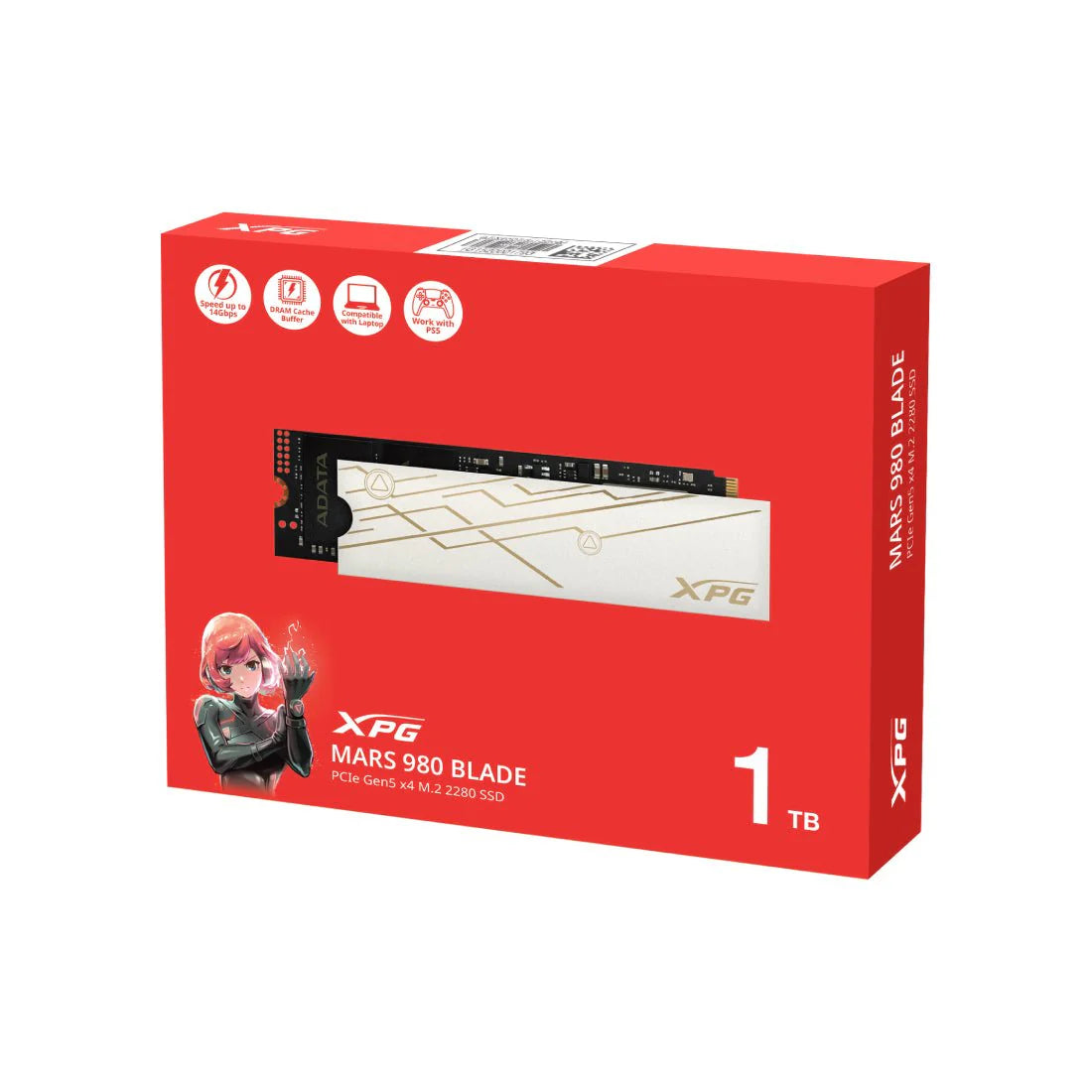 XPG GAMMIX S60 Blade 1TB M.2 NVMe PCIe Gen4 SSD – Up to 5000MB/s