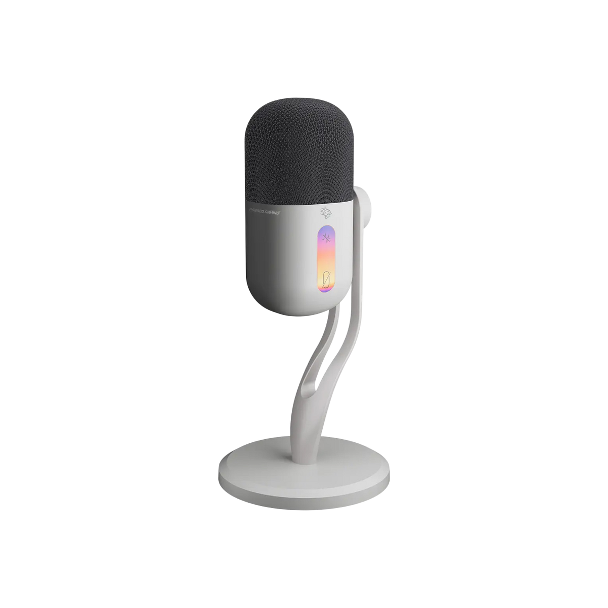 Porodo Gaming Elyx RGB Condenser Microphone – USB Noise Suppression Streaming Mic (White)
