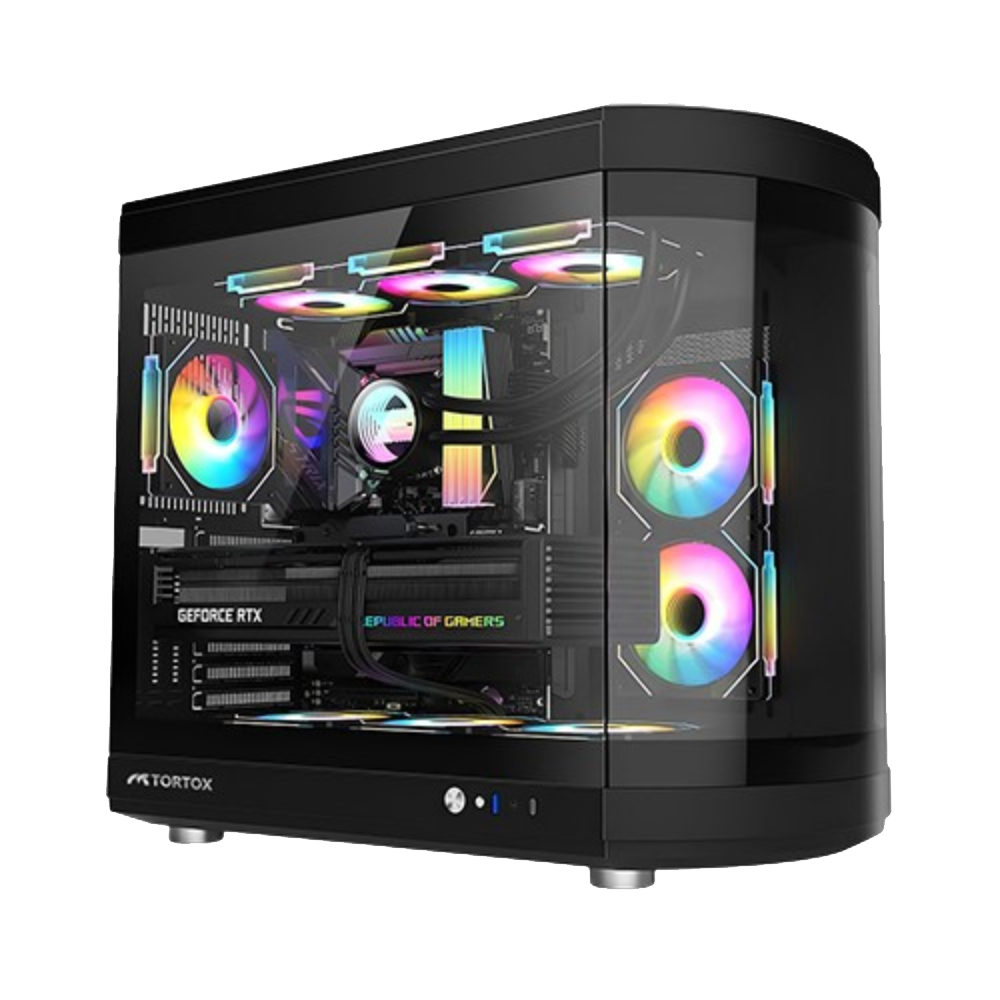 Tortox Vidrio ATX Curved Black Gaming PC Case