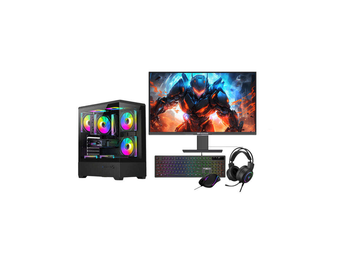 Intel Core i5-14400F RTX 5050 Gaming PC Bundle | 16GB DDR4 | 1TB NVMe SSD | 27" 100Hz Monitor | Black