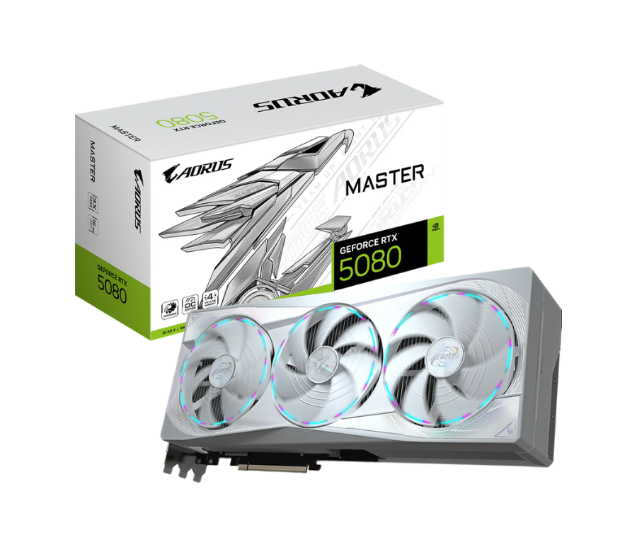 GIGABYTE GeForce RTX 5080 AORUS MASTER ICE OC 16GB GDDR7 Graphics Card