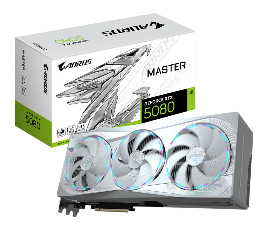 GIGABYTE GeForce RTX 5080 AORUS MASTER ICE OC 16GB GDDR7 Graphics Card