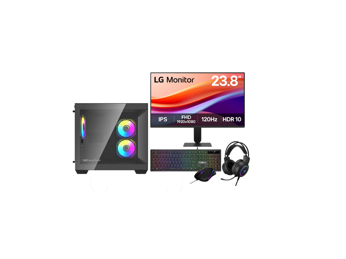 Intel Core i5-14400F RTX 5050 Gaming PC Bundle | 16GB DDR4 | 512GB NVMe SSD | 23.8" 120Hz Monitor