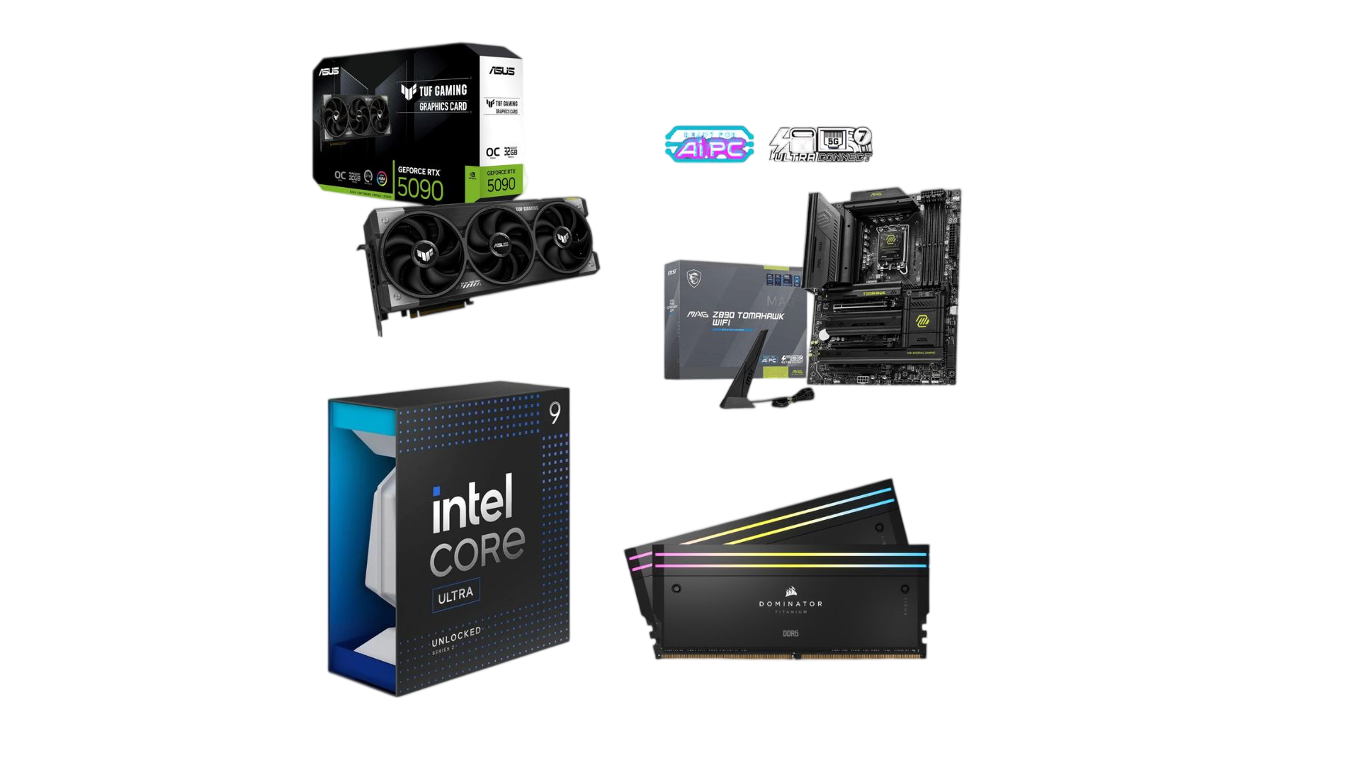 Intel Core Ultra 9 285K Extreme Gaming PC Combo Deal – MSI Z890 Tomahawk WiFi, RTX 5090 32GB GDDR7 & 32GB DDR5 7200MHz RGB RAM
