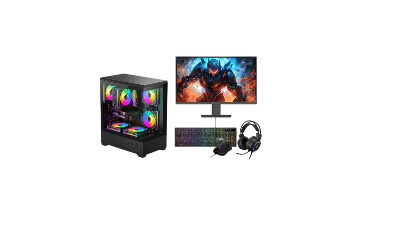 Intel Core i5-14400F RTX 5050 Gaming PC Bundle | 16GB DDR4 | 1TB NVMe SSD | 27" 100Hz Monitor | Black