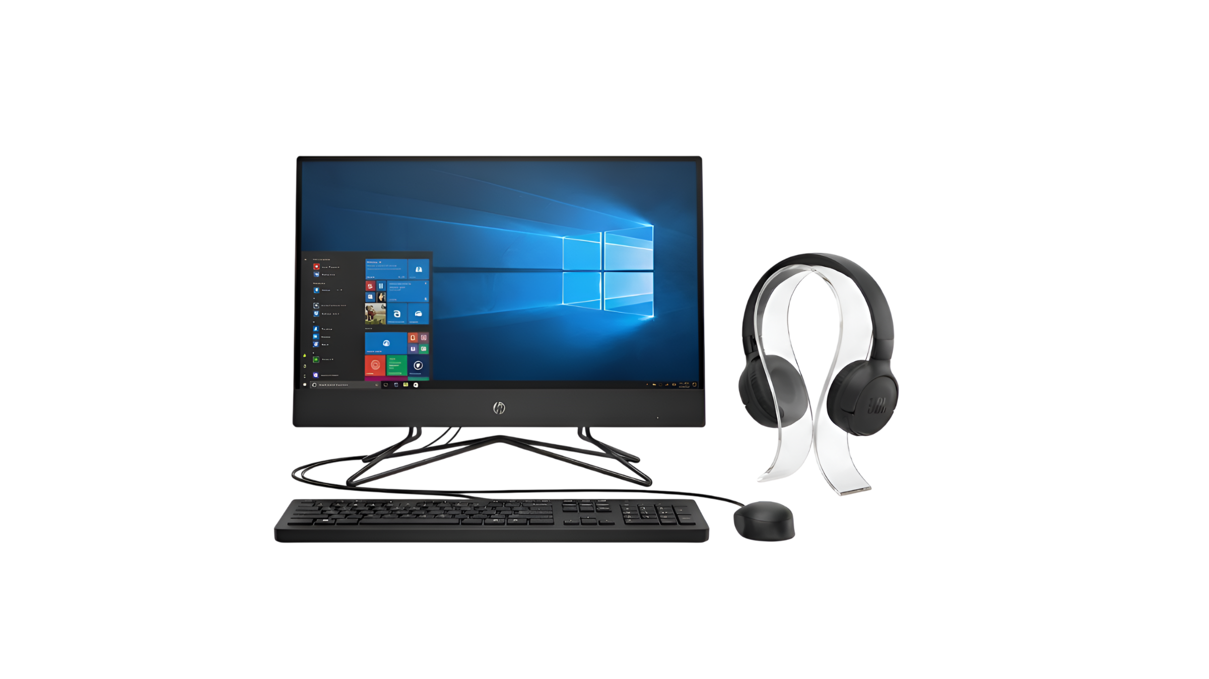 HP 200 G4 All-in-One PC Bundle – Intel Core i3-1215U, 8GB RAM, 256GB SSD with JBL Tune 520 Wireless Headphones