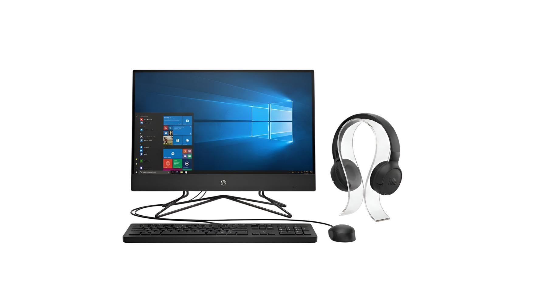 HP 200 G4 All-in-One PC Bundle – Intel Core i3-1215U, 8GB RAM, 256GB SSD with JBL Tune 520 Wireless Headphones
