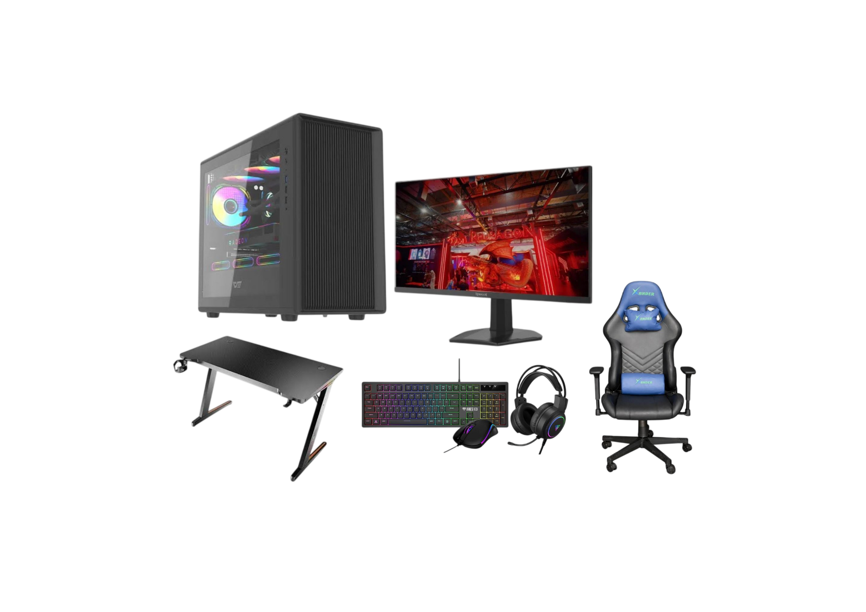 Complete Gaming PC Setup – Intel Core i5-12400F, RTX 5050 8GB, 16GB DDR4, 1TB NVMe SSD, 24" 200Hz Monitor
