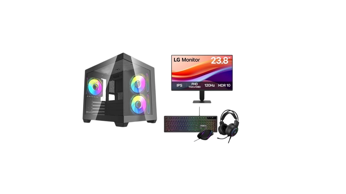 Intel Core i5-14400F RTX 5050 Gaming PC Bundle | 16GB DDR4 | 512GB NVMe SSD | 23.8" 120Hz Monitor