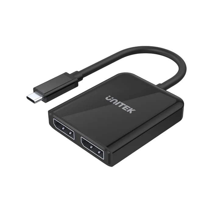 UNITEK USB-C to Dual DisplayPort Adapter – DP 1.4, 8K 60Hz / 4K 120Hz (V1407A)