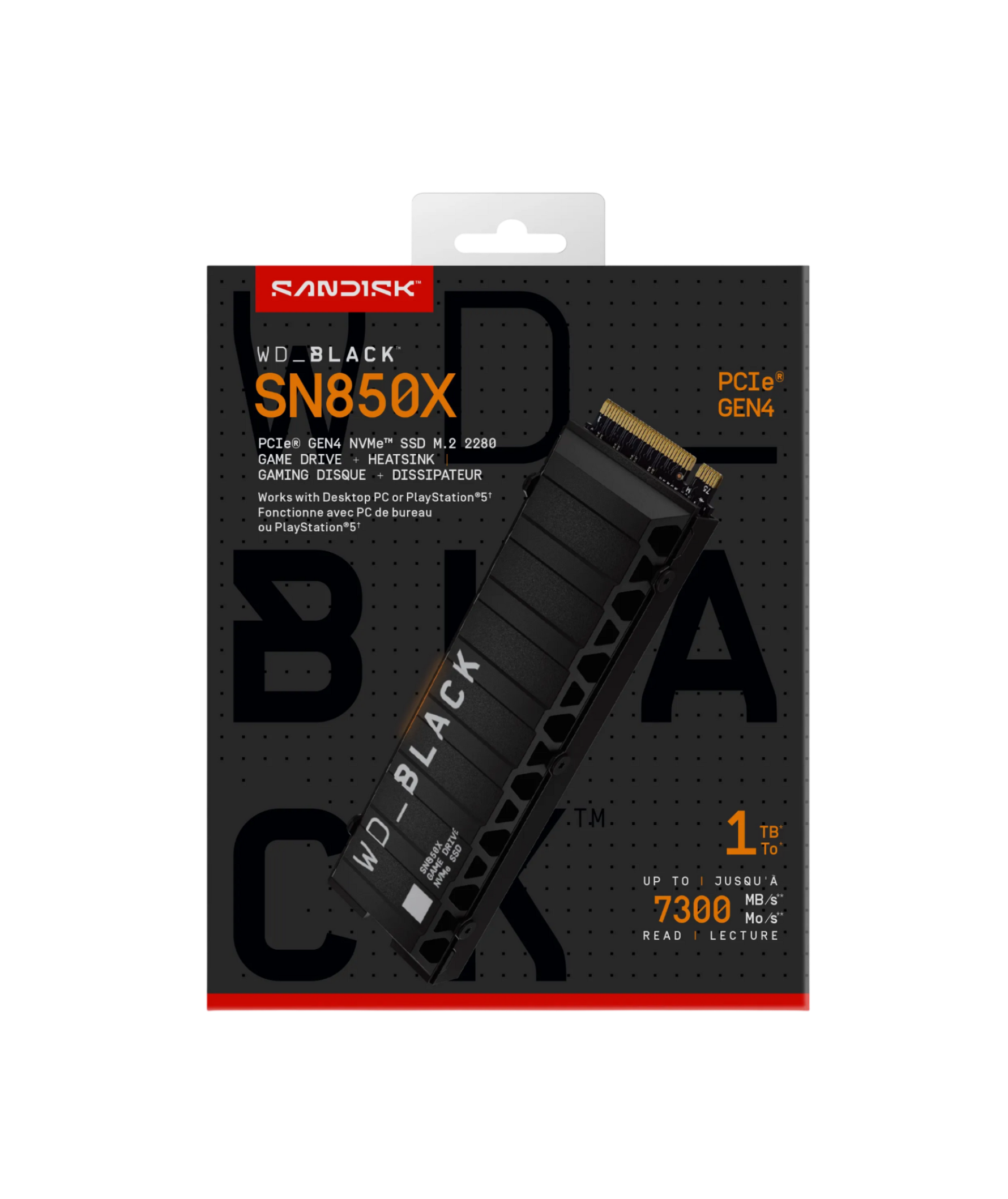 WD Black SN850X 1TB NVMe M.2 PCIe Gen4 x4 SSD with Heatsink – WDS100T2XHE High-Performance Gaming SSD