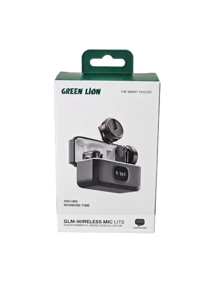 Green Lion GLM Wireless Mic Lite – Environmental Noise Cancellation (Black)