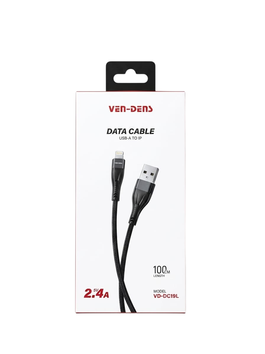 VEN-DENS VD-DC19L USB-A to Lightning Cable – 2.4A Fast Charging & Sync Cable