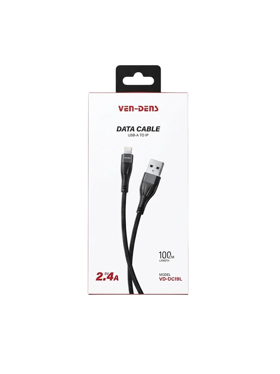 VEN-DENS VD-DC19L USB-A to Lightning Cable – 2.4A Fast Charging & Sync Cable
