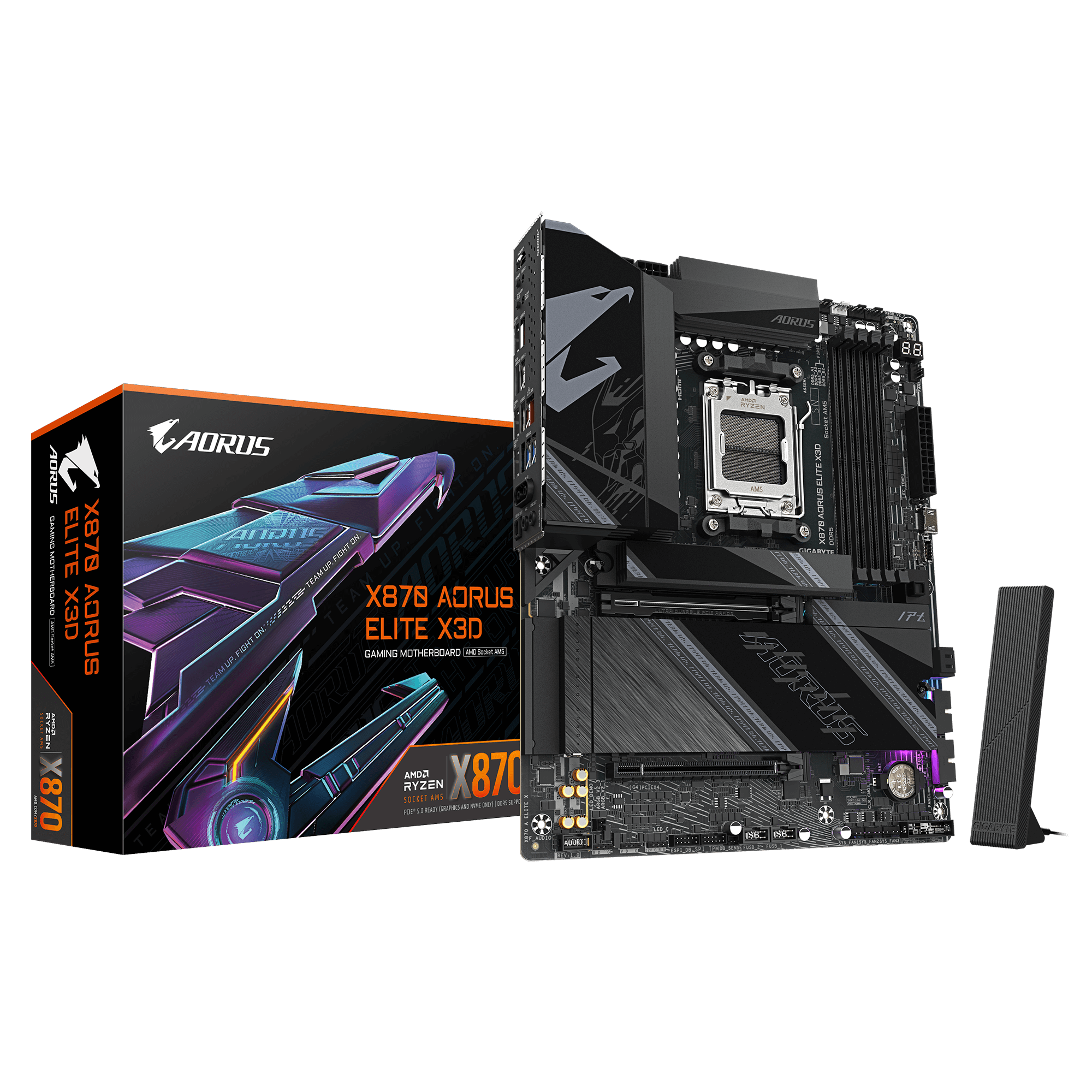 GIGABYTE X870 AORUS ELITE X3D Motherboard – AMD X870 AM5 ATX DDR5 PCIe 5.0 WiFi 7 Gaming Motherboard
