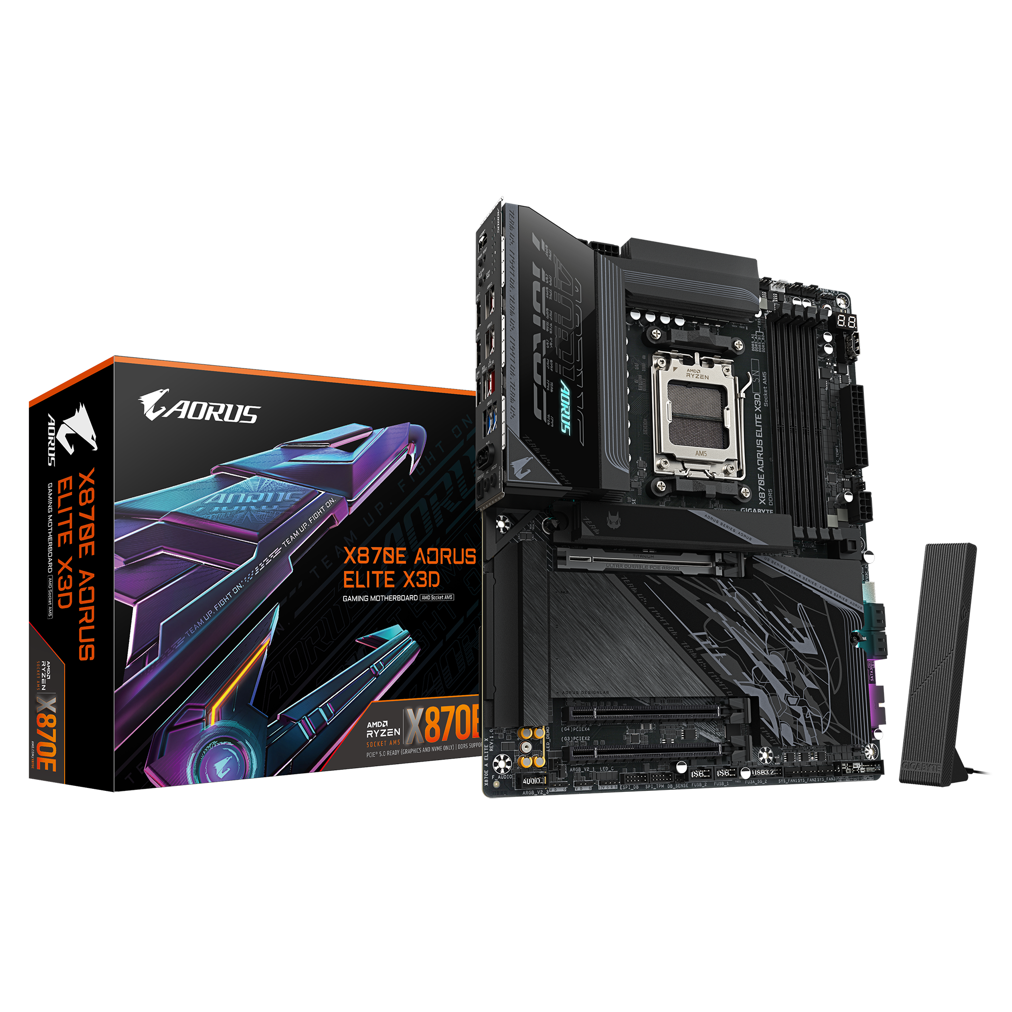 GIGABYTE X870E AORUS ELITE X3D WiFi 7 Motherboard – AMD X870E AM5 ATX DDR5 PCIe 5.0 Gaming Motherboard