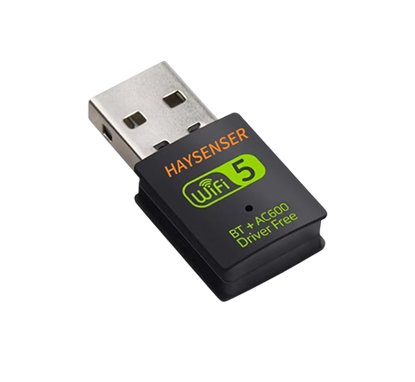 Haysenser HY‑610BT USB Wi‑Fi & Bluetooth Adapter – Dual‑Band Wireless Dongle (600 Mbps)