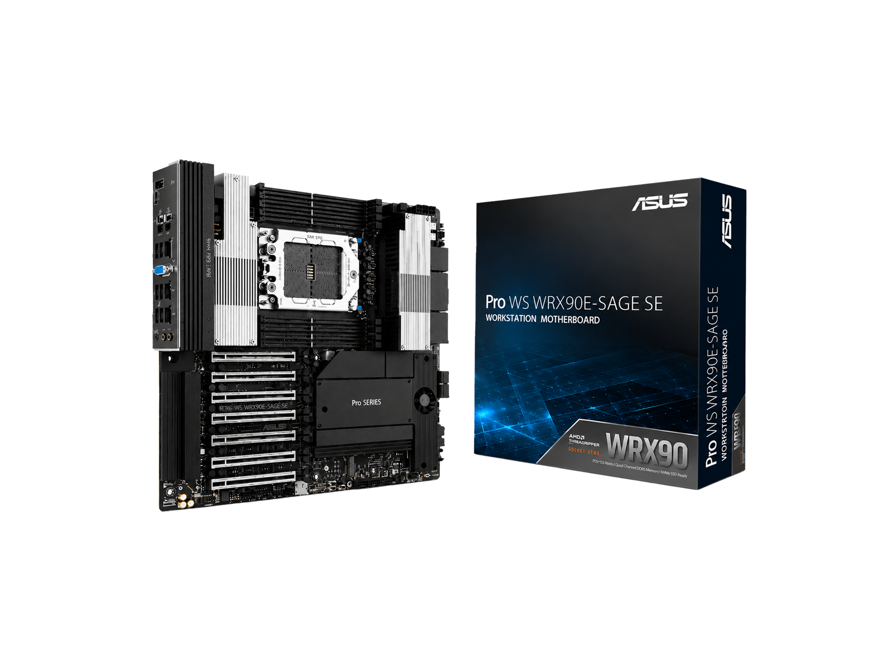 ASUS Pro WS WRX90E-SAGE SE Motherboard – AMD WRX90 Threadripper PRO Workstation Board (sTR5, PCIe 5.0)
