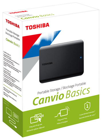 TOSHIBA Canvio Basics 1TB Portable USB 3.0 External Hard Drive – Black
