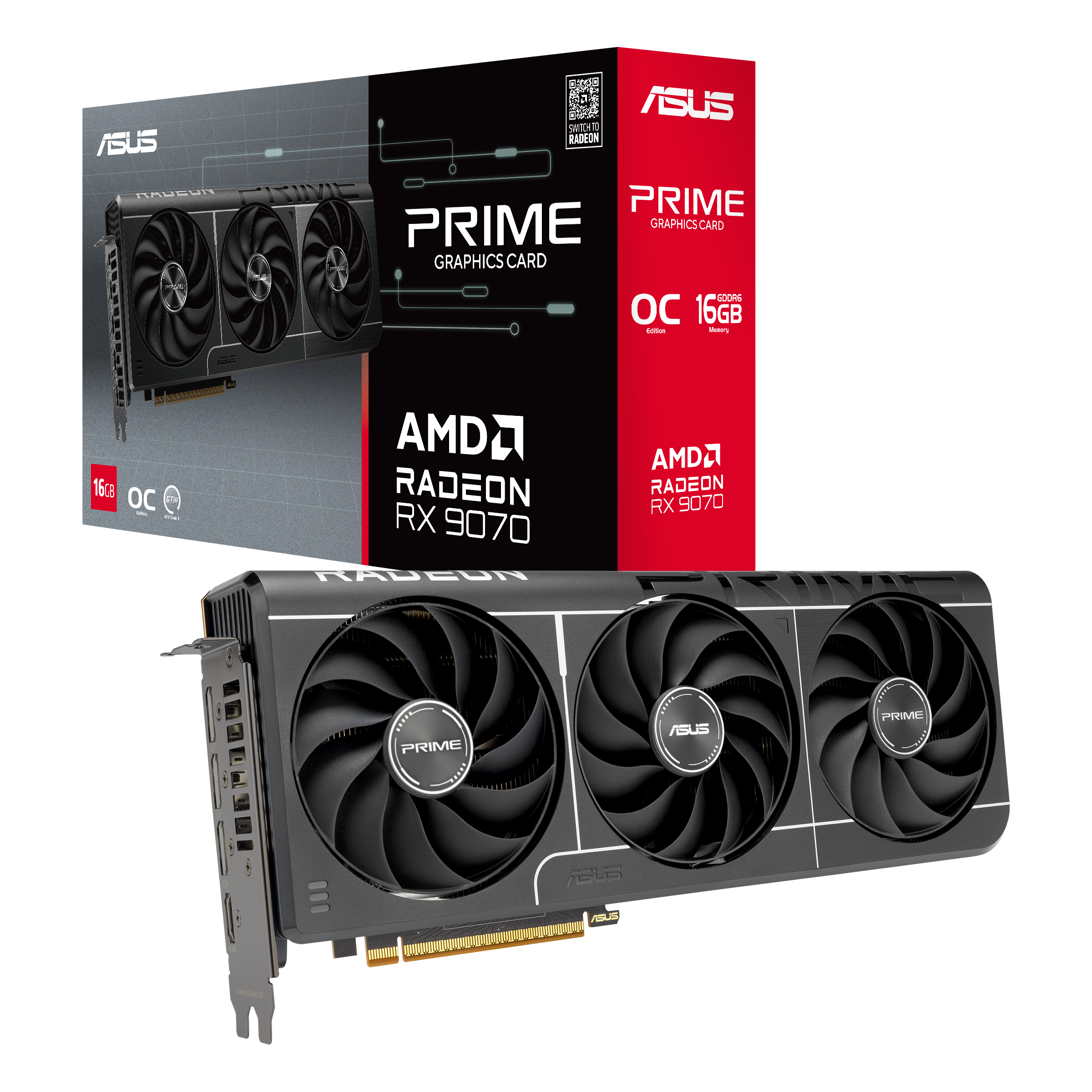 ASUS PRIME RX9070 OC EVO 16GB GDDR6 GRAPHICS CARD