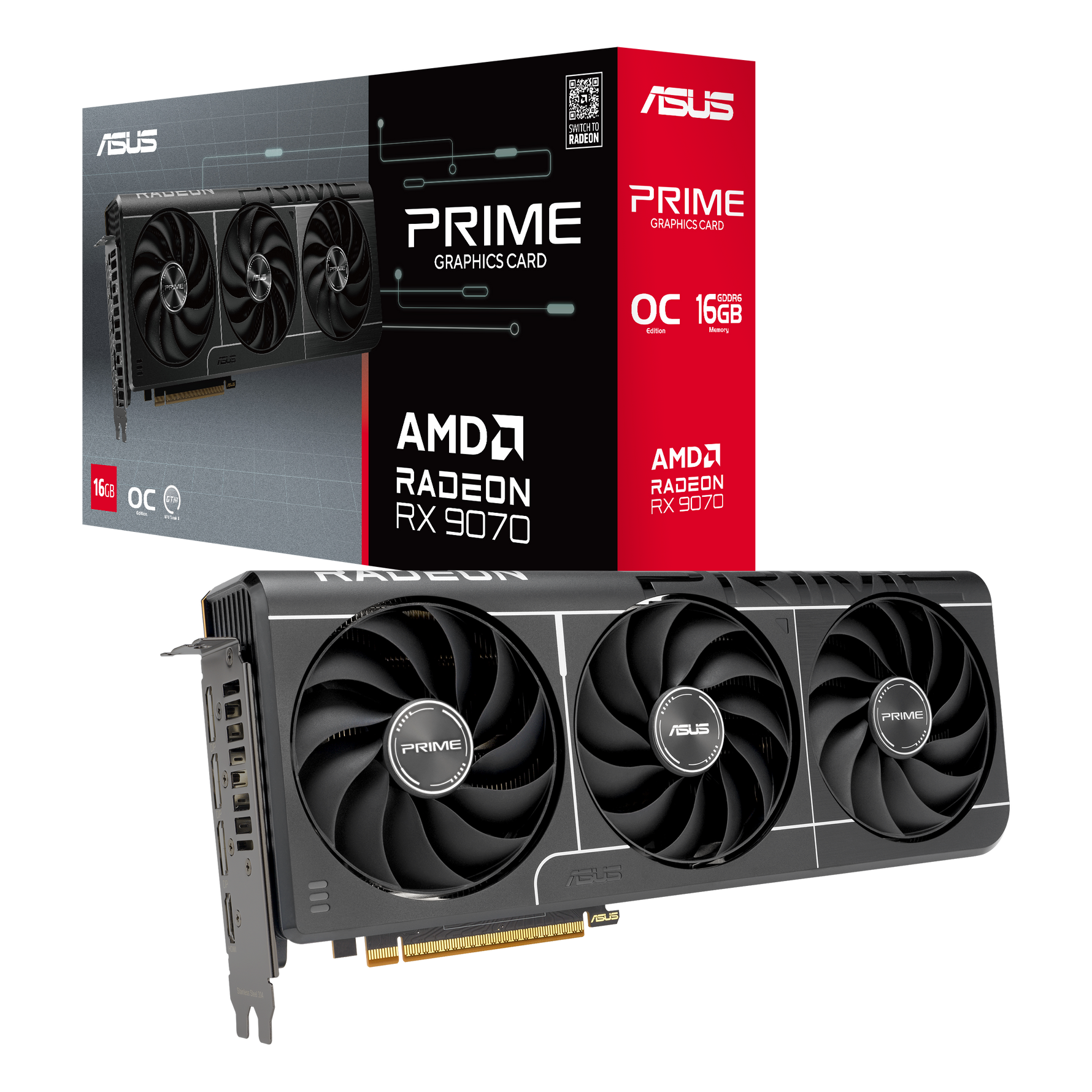 ASUS PRIME RX9070 OC EVO 16GB GDDR6 GRAPHICS CARD