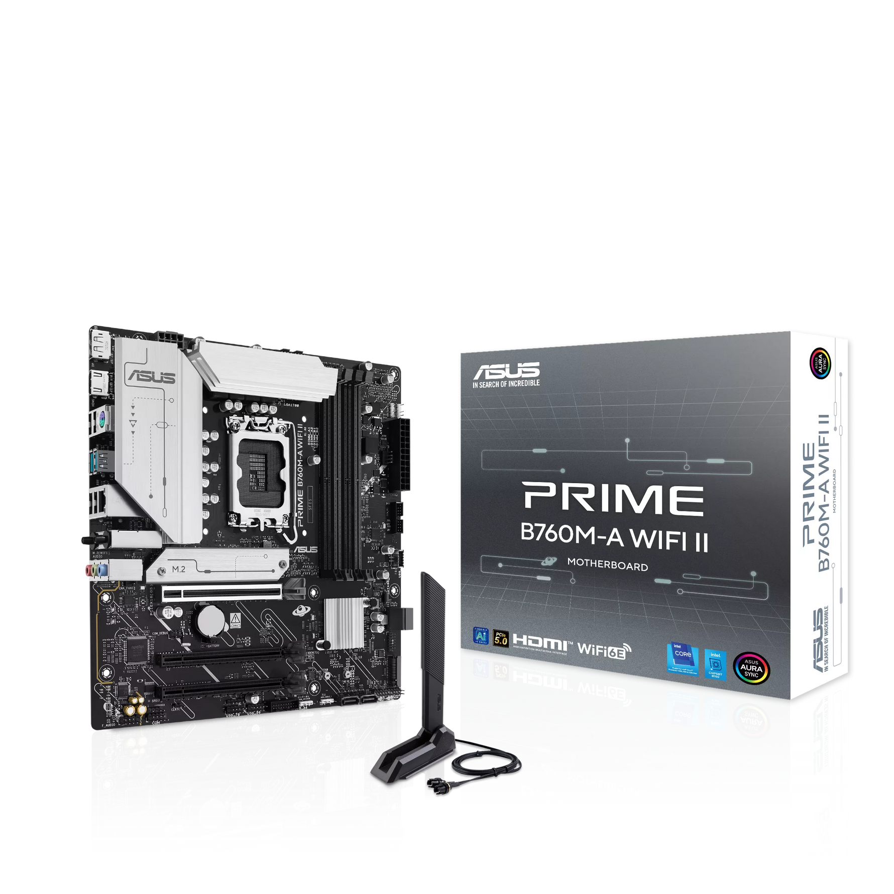 ASUS PRIME B760M-A WIFI II Micro-ATX Motherboard – LGA 1700, DDR5, Wi-Fi 6E