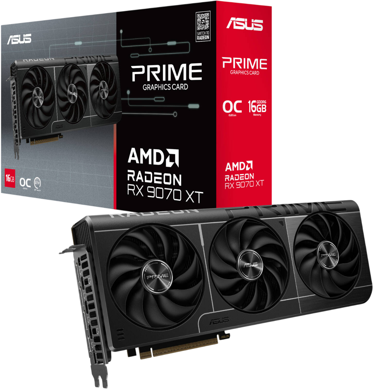 ASUS Prime Radeon RX 9070 XT OC Edition 16GB – High-Performance Gaming GPU