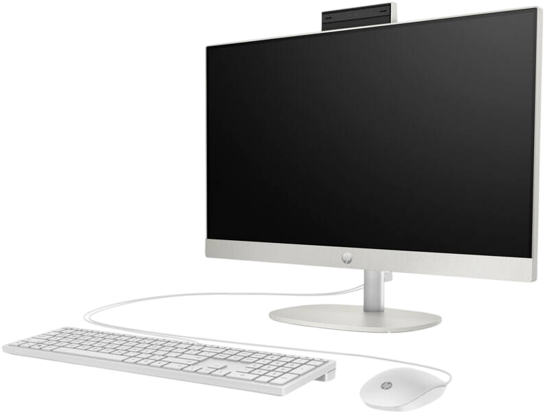 HP 24-CR0056NE All-in-One – Intel Core i5 13th Gen, 8GB DDR4, 512GB SSD, 23.8" FHD – White, FreeDOS