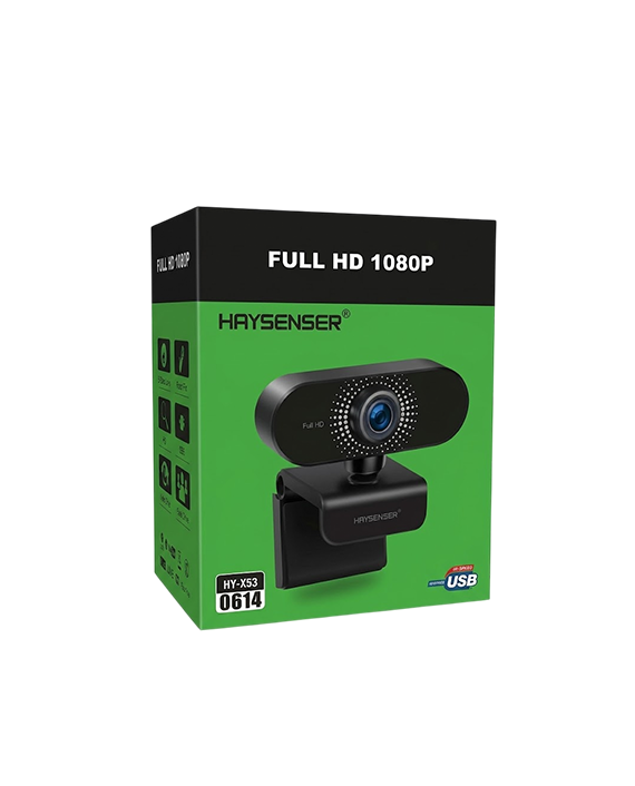 Haysenser HY-X53 Full HD 1080P Webcam – USB Plug & Play Camera with Built-in Microphone