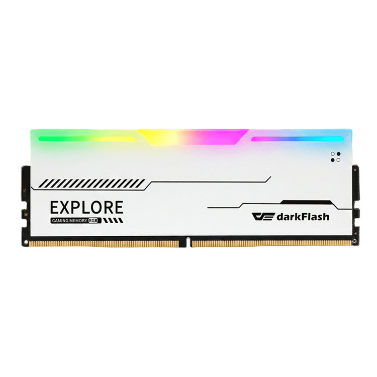 darkFlash EXPLORE RGB DDR4 16GB 3600MHz CL15 Gaming RAM – White
