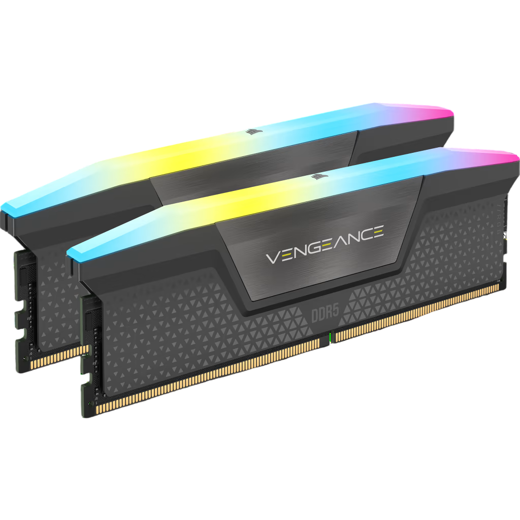 Corsair Vengeance RGB DDR5 32GB (2x16GB) 5200MHz CL40 Gaming RAM – Intel XMP Black
