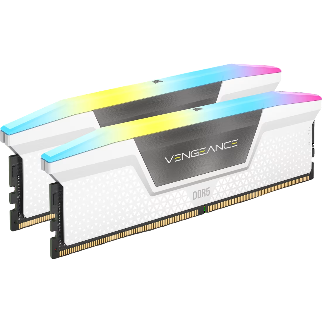 Corsair Vengeance RGB 32GB (2×16GB) DDR5 6000MT/s CL36 Gaming Memory – White | AMD EXPO & Intel XMP