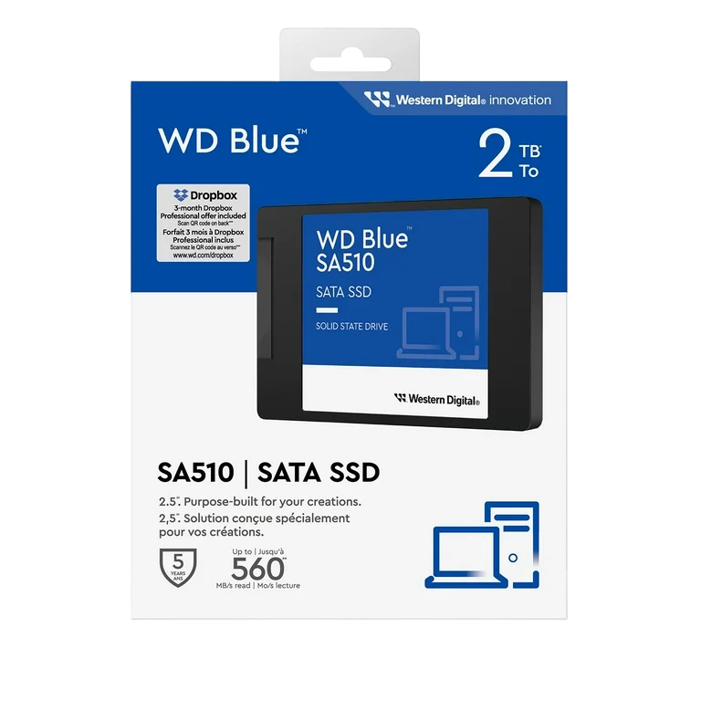 WD Blue SA510 2TB SSD – 2.5” SATA III (7mm) Internal Solid State Drive