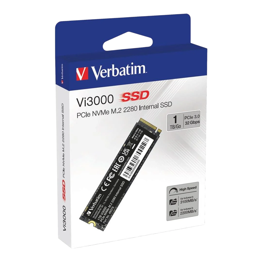 Verbatim VI3000 1TB NVMe SSD – M.2 PCIe Internal Solid State Drive