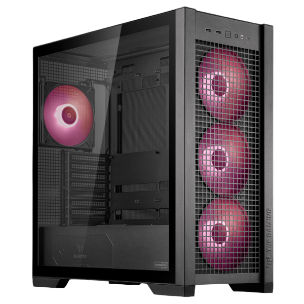 ASUS TUF Gaming GT302 TG ARGB Mid-Tower ATX Gaming Case – Black