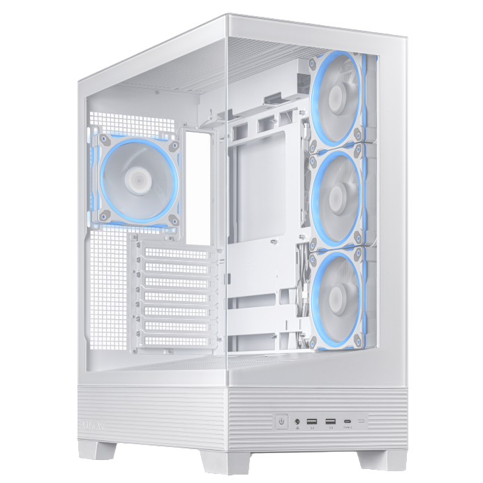 ASUS A31 Plus TG ARGB Mid-Tower ATX Gaming Case – White