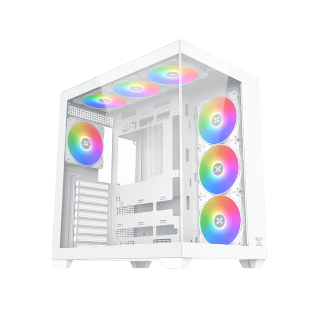 XIGMATEK Aqua V Air Arctic ARGB Mid-Tower TG ATX Gaming Case – White