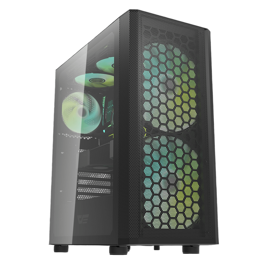 DARKFLASH DK360 ATX Mid-Tower Gaming Case – Black