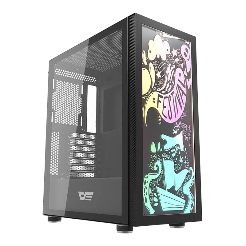 DARKFLASH DK210 ATX Mid-Tower PC Case – Drawing Edition