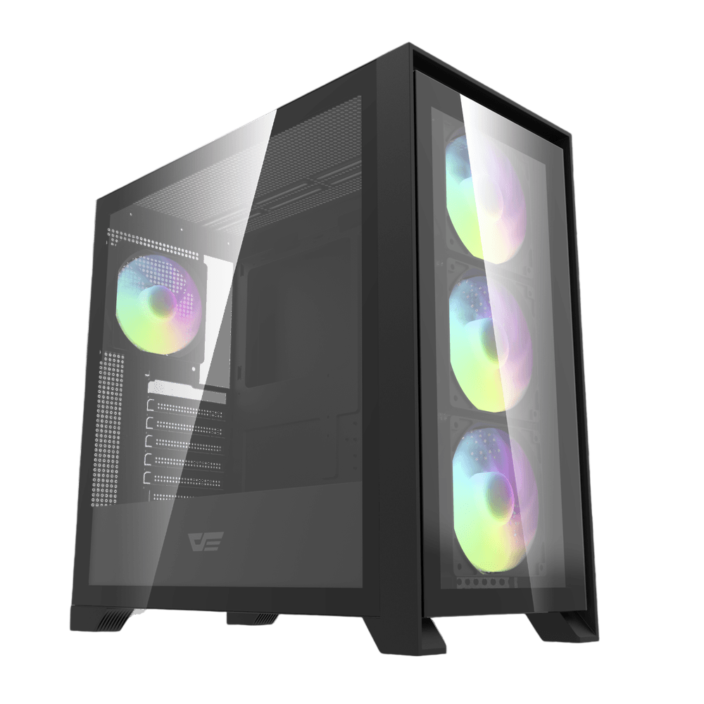 DARKFLASH DRX90 Glass ATX Gaming Case – Black